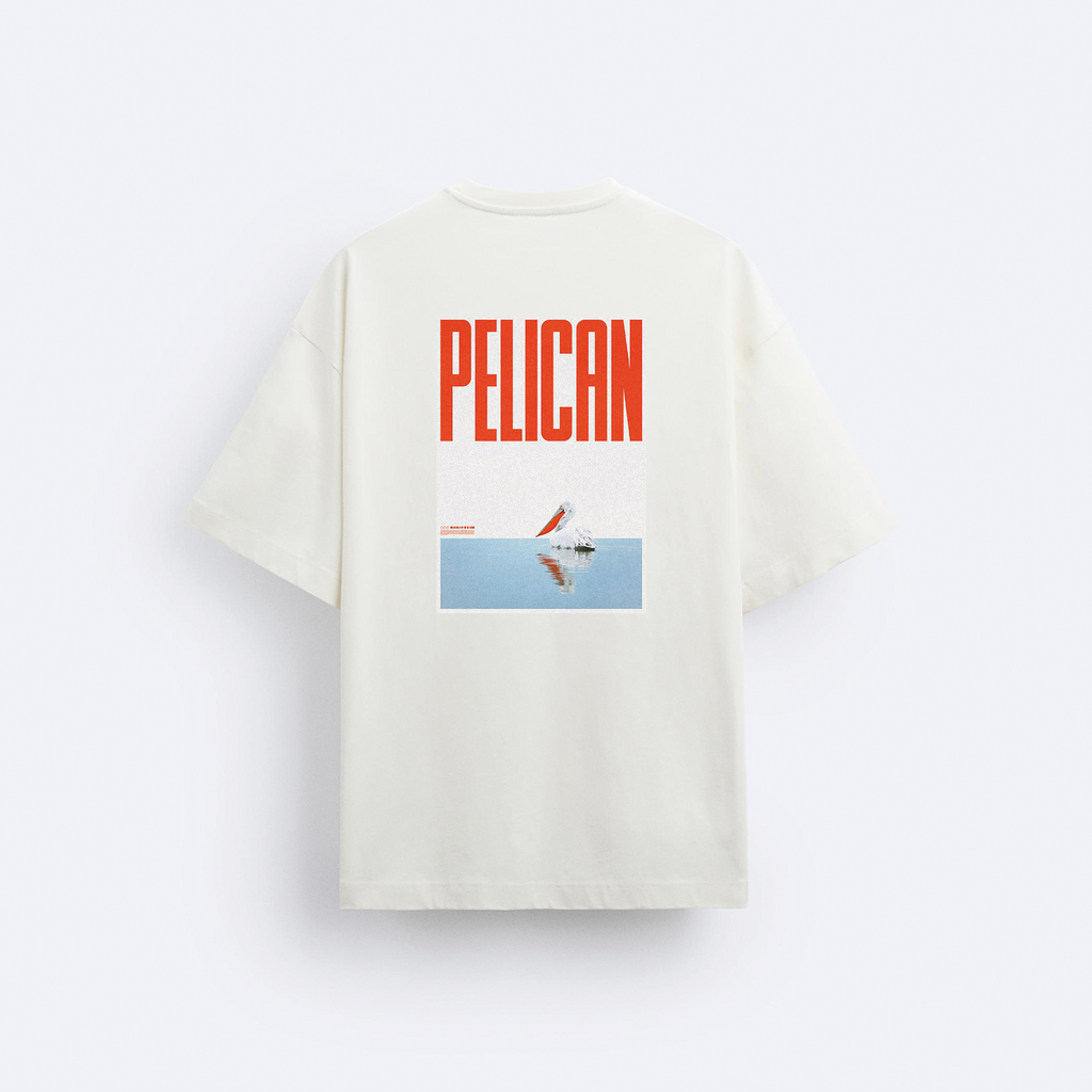 Pelican Arka Baskılı Oversize T-Shirt