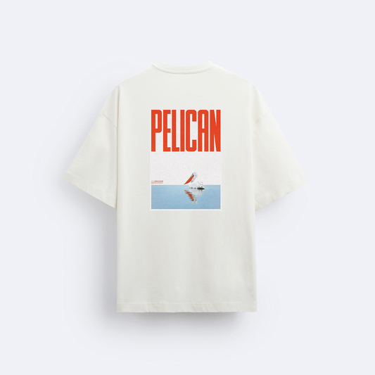 Pelican Arka Baskılı Oversize T-Shirt