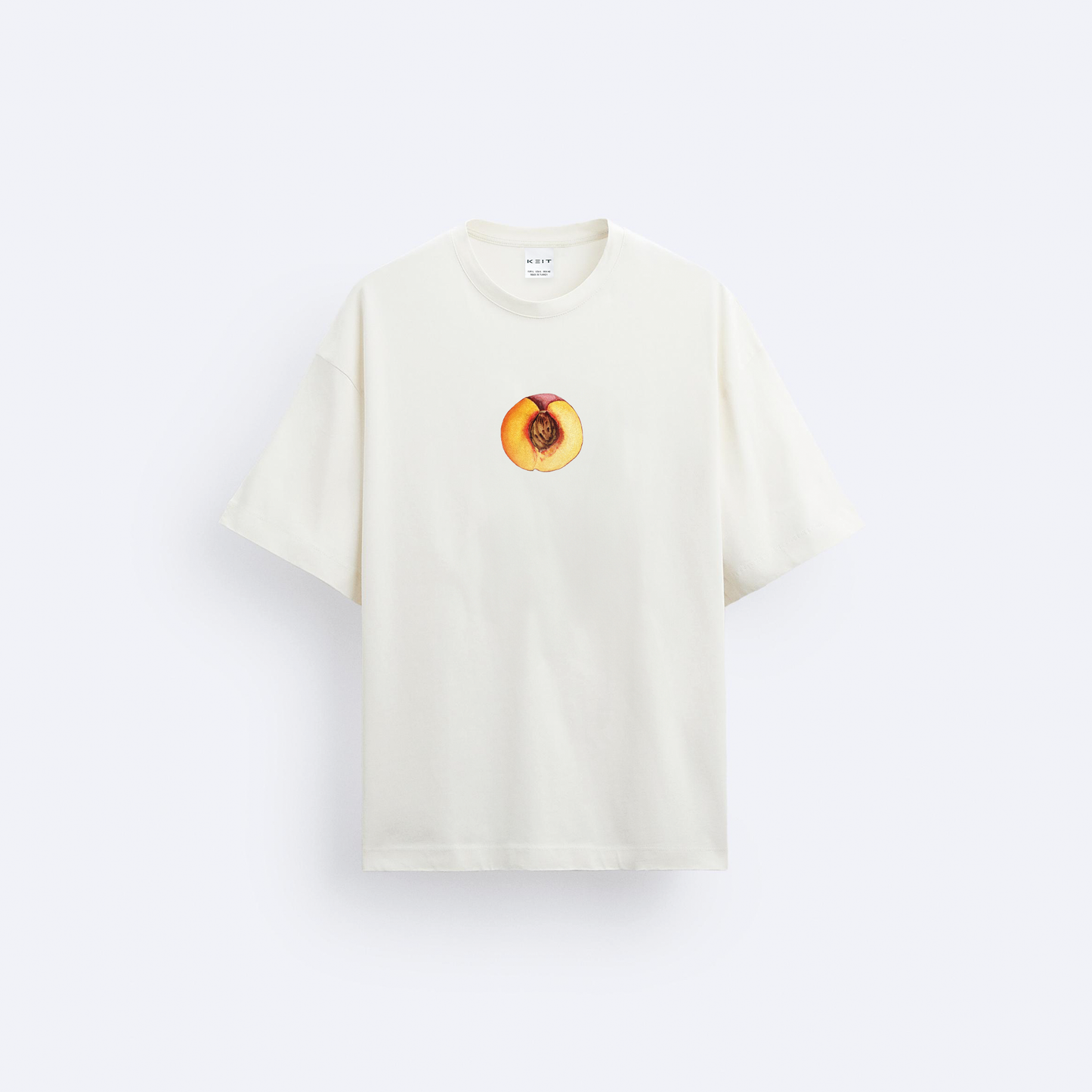 Peach Ön ve Arka Baskılı Oversize T-Shirt