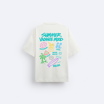 Summer Mood Arka Baskılı Oversize T-Shirt