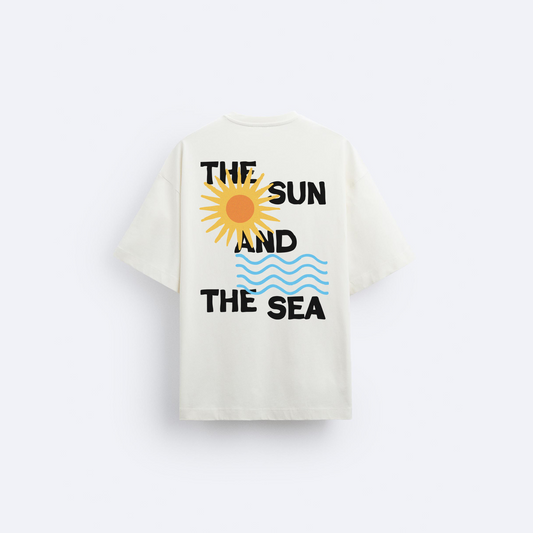 The Sun And The Sea Arka Baskılı Oversize T-Shirt