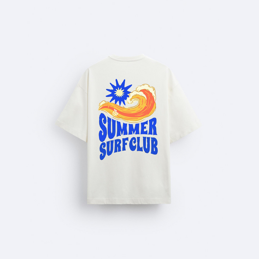 Surf Club Arka Baskılı Oversize T-Shirt